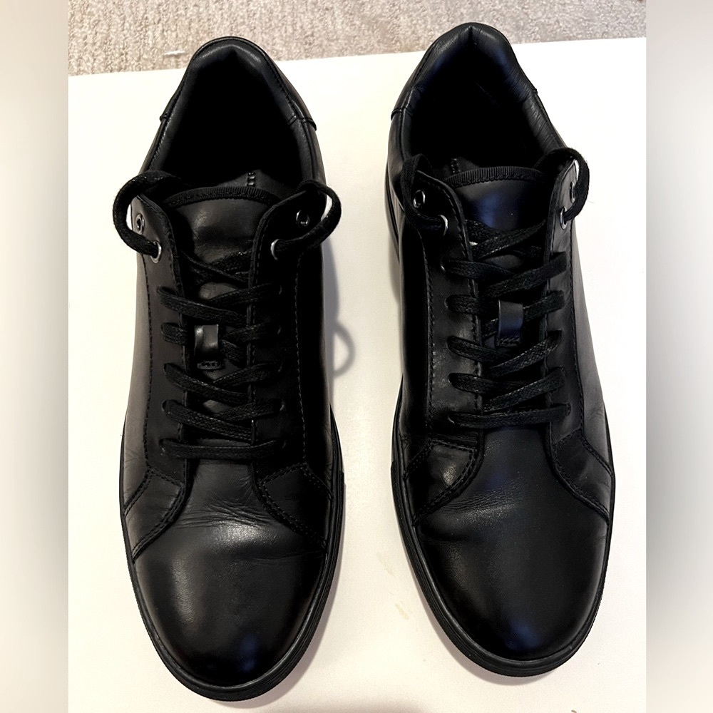 ALLSAINTS Mens Black Leather Sneakers US 10 EU 43. 100% Real Leather Sneakers